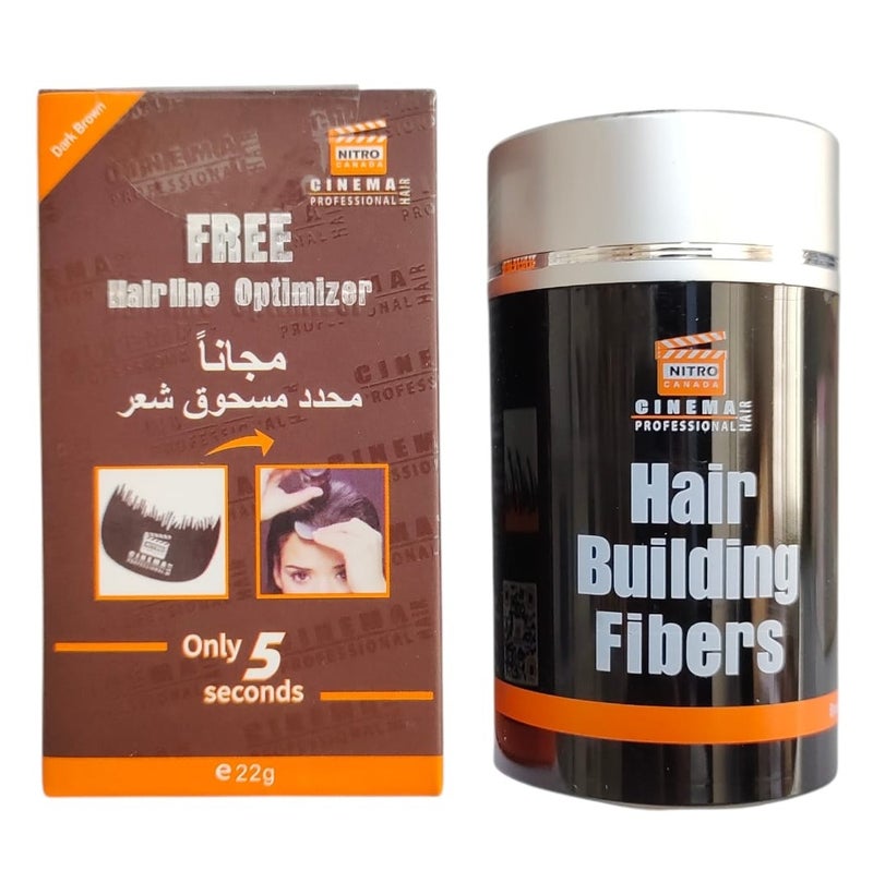 نيترو كندا مسحوق الياف لتغطية الشعر الخفيف يجعل الشعر أكثر كثافة بنى غامق  22 جرام - Image 3
